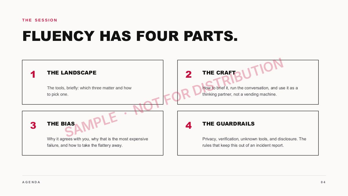Sample AI immersion workshop deck page 4