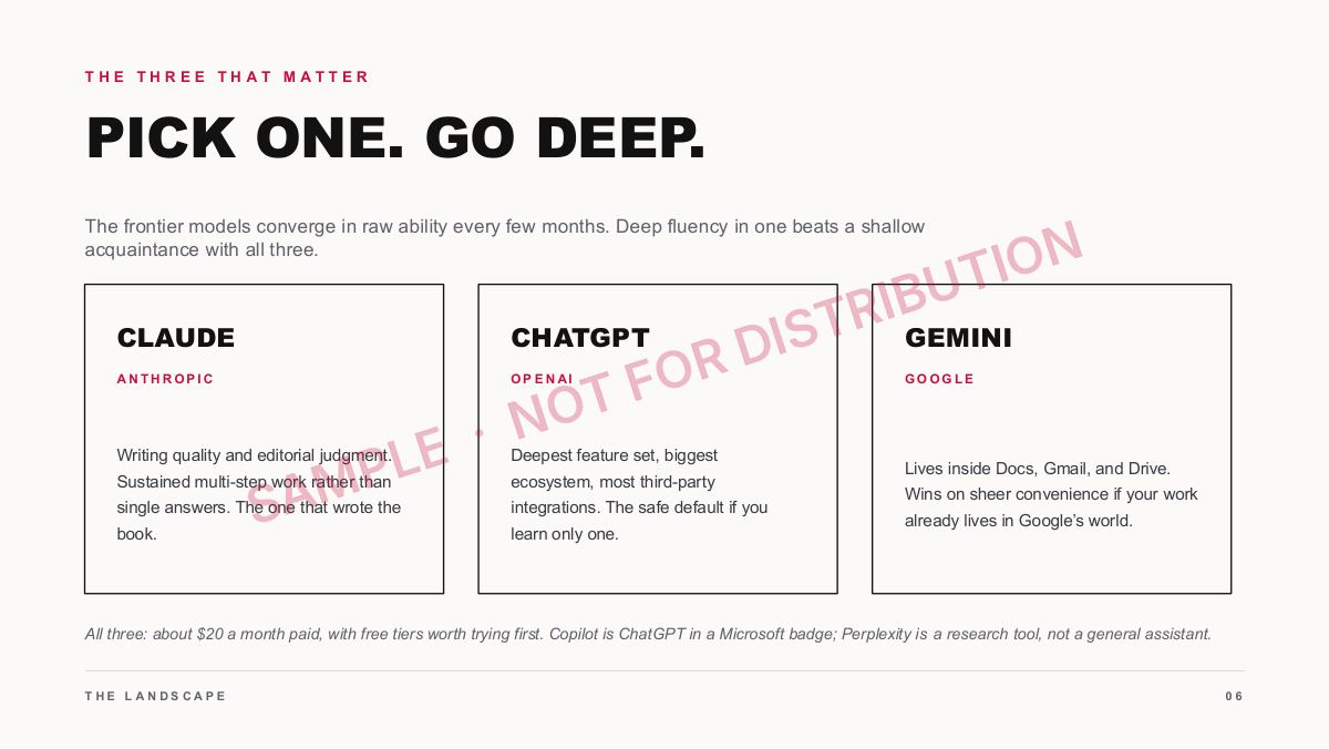 Sample AI immersion workshop deck page 6