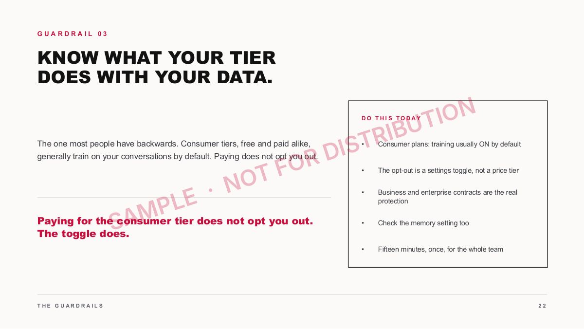 Sample AI immersion workshop deck page 22