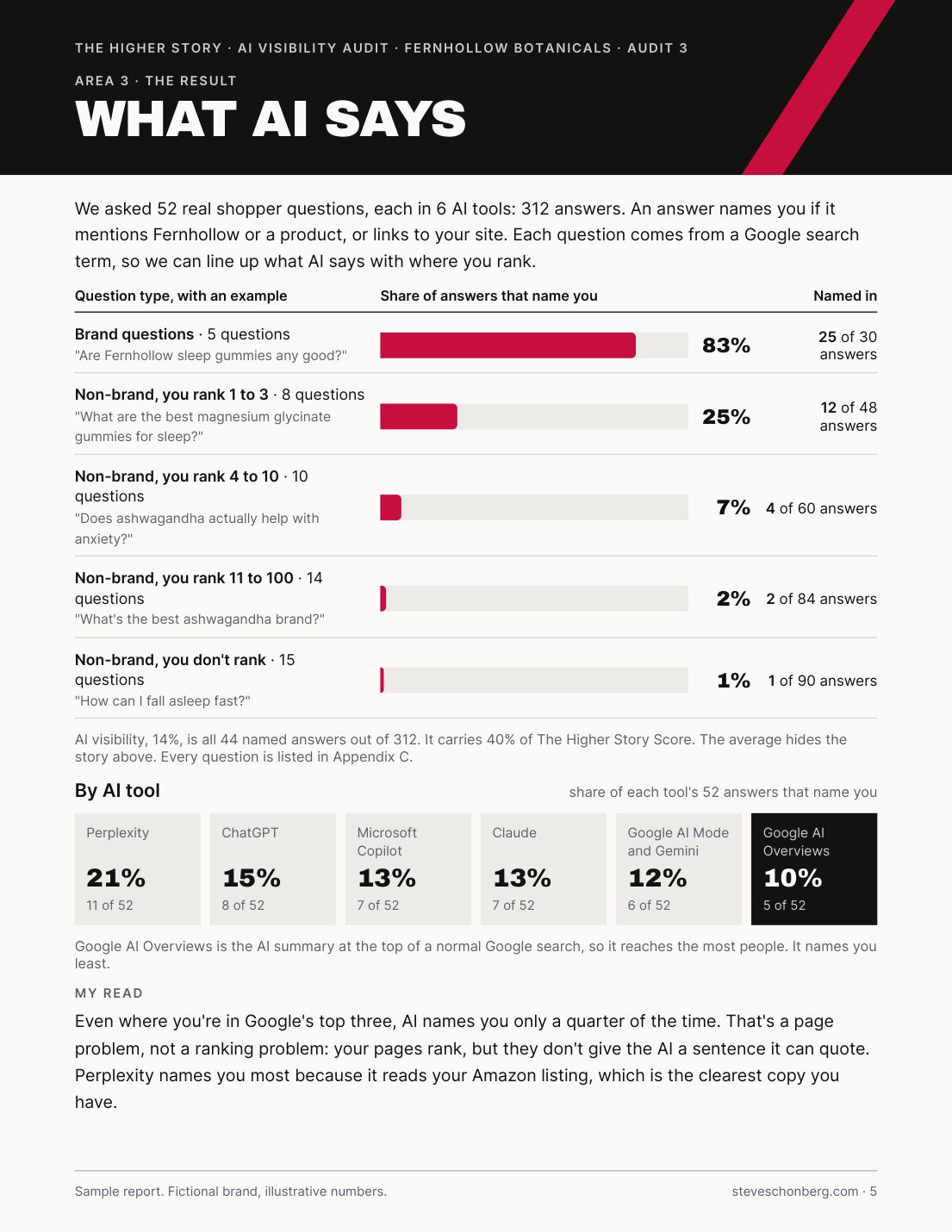 Sample AI Visibility Audit report page 5