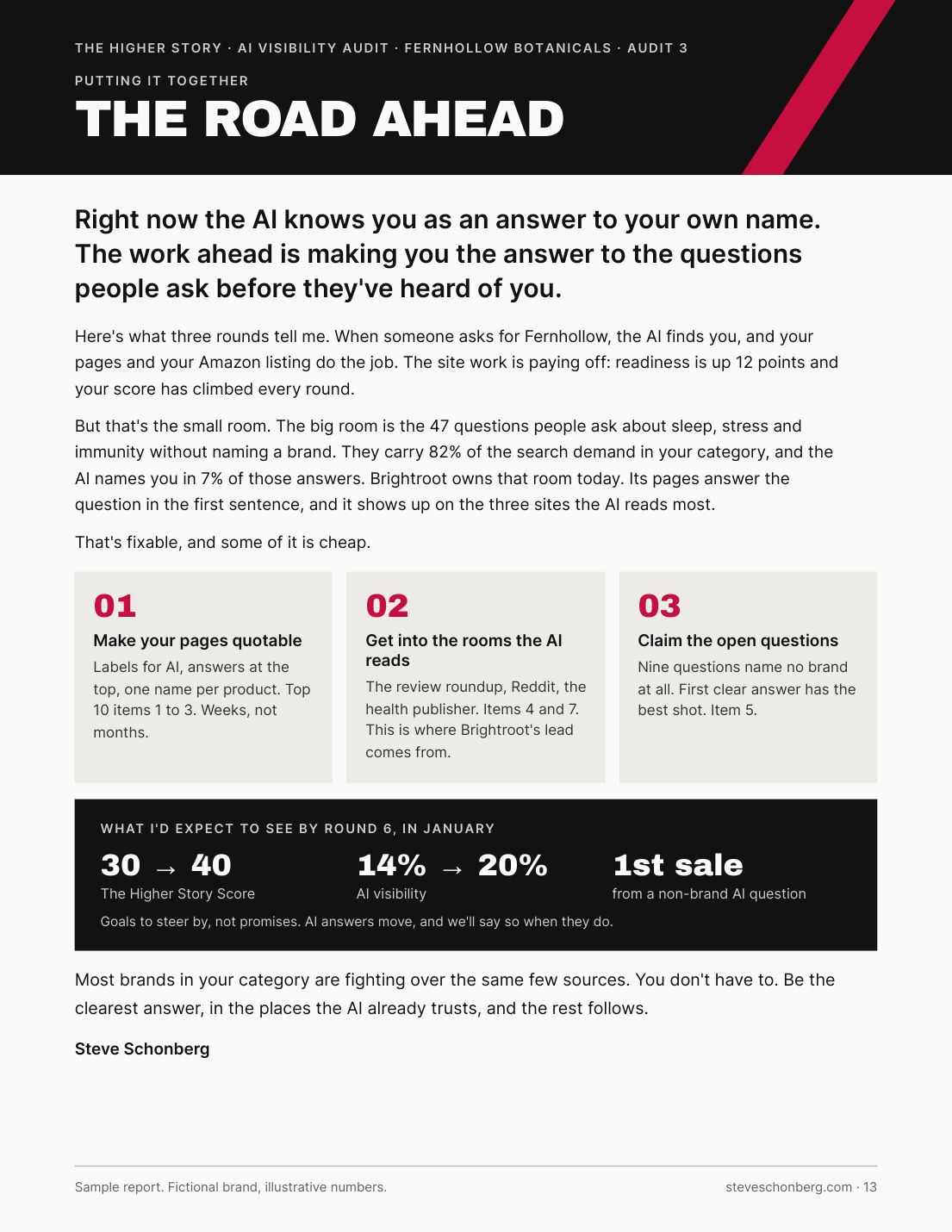 Sample AI Visibility Audit report page 13