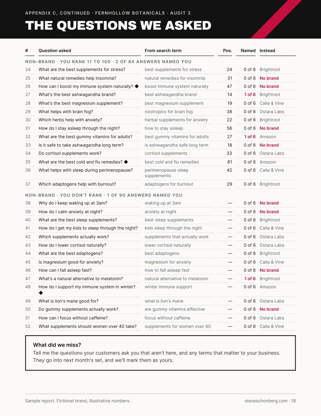 Sample AI Visibility Audit report page 18